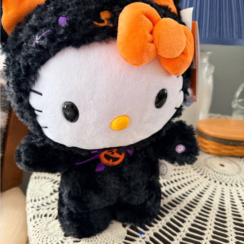 Hello Kitty Black and Orange Plush Stepper New
